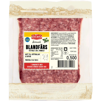 Blandfärs Färsk 18% 500g Scan.
