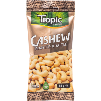 Cashew Roasted & Salted 55g Tropic Snacks.
