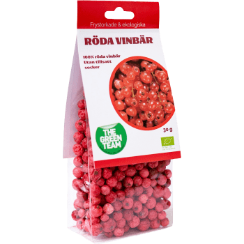 Röda Vinbär Frystorkade Ekologisk 30g The Green Team.