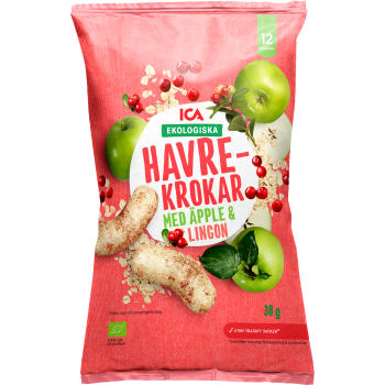 Havrekrokar Äpple & Lingon Ekologisk 1år 30g ICA.