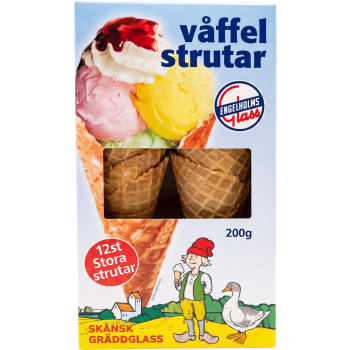 Våffelstrutar 12-p 200g Engelholms Glass.