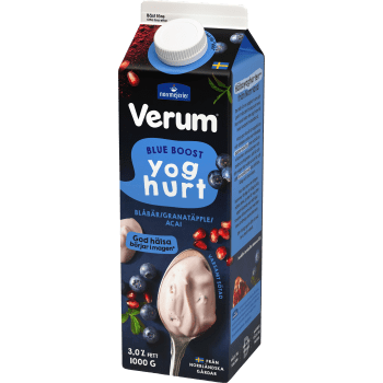 Yoghurt Blue Boost Blåbär Granatäpple 3% 1000g Verum.