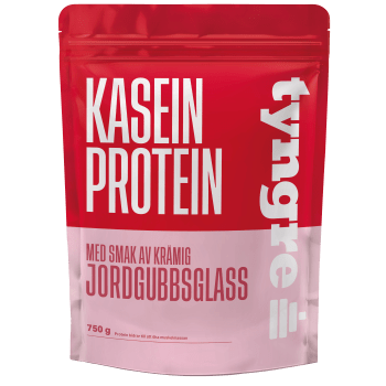 Proteinpulver Kasein Jordgubbsglassmak 750g Tyngre.