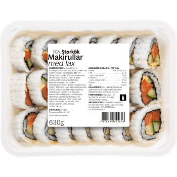 Sushi Makirullar med Lax 630g ICA Meny.
