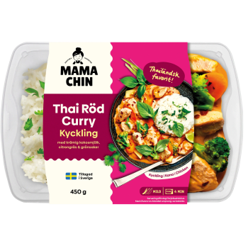 Färdigmat Thai Röd Curry Kyckling 450g Mama Chin.