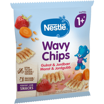 Wavy Chips Morot Jordgubb 7g 1år Nestlé.