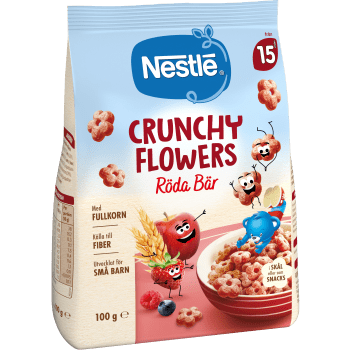 Crunchy Flowers Röda Bär 15m 100g Nestlé.