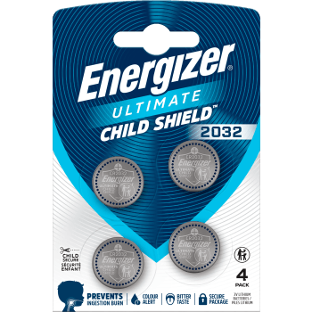 Knappcell 2032 Ultimate 4-p Barnskydd Energizer.