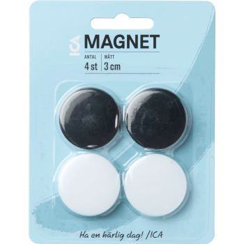 Magneter Svart/vit 4-p ICA.