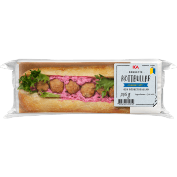 Baguette Köttbullar Rödbetssallad 245g ICA.