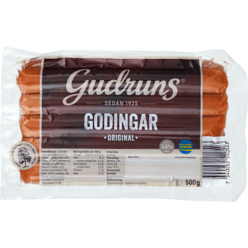 Grillkorv Godingar Original Alspånsrökt 500g Gudruns.