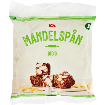 Mandelspån blancherade 100g ICA.