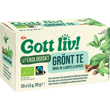 Grönt Te Lakrits och Mynta Ekologisk 20-p ICA Gott Liv.