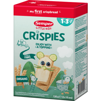 Barnsnacks Crispies knäckebröd Eko 1år 130g Semper.