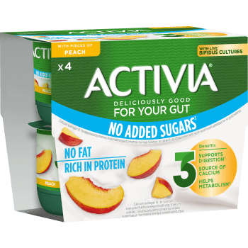 Yoghurt Persika Ej tillsatt socker 0% 4-p 500g Activia.