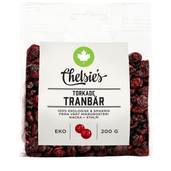 Tranbär Torkade Ekologisk 200g Chelsie's.