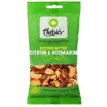 Nötmix Rostade Citron & Rosmarin Ekologisk 110g Chelsie's.