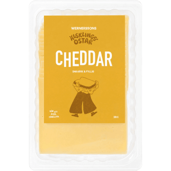 Cheddar Skivad Älsklingsostar 300g Wernerssons.