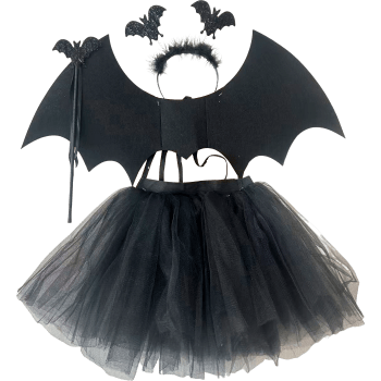 Halloweendräkt svart diadem vingar Festive.
