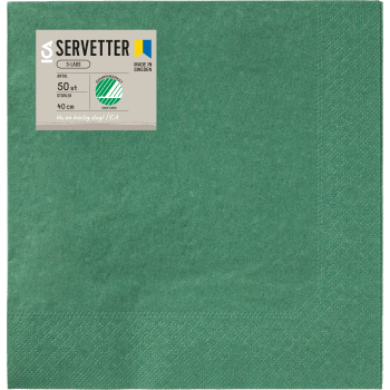 Servett 40cm Mörkgrön 50-p ICA.