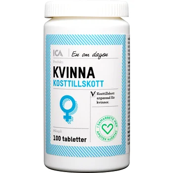 Multivitamin Kvinna Kosttillskott 100st ICA Hjärtat.