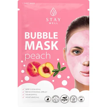 Ansiktsmask Bubble Mask Peach 1-p Stay Well.