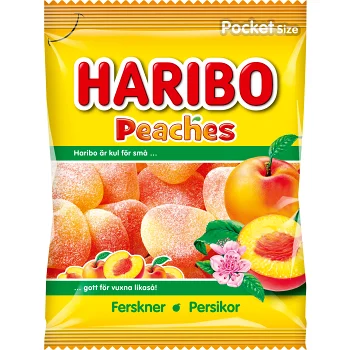 Persikor 80g Haribo.