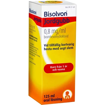 Bisolvon Jordgubb 0,8mg/ml 125ml.