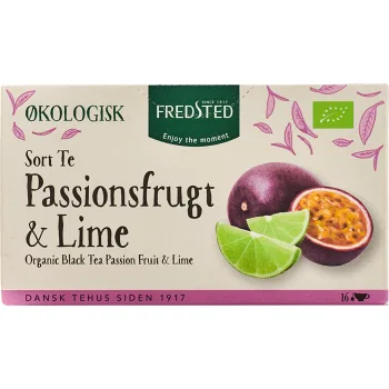 Svart te Passion &amp; Lime Ekologisk 16-p Fredsted.