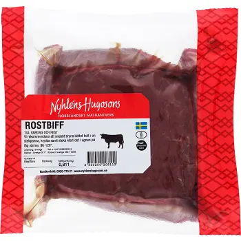 Rostbiff i bit ca 800g Nyhléns Hugosons.