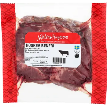 Högrev Benfri i bit ca 1kg Nyhléns Hugosons.