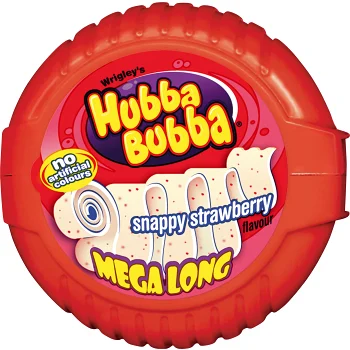 Tuggummi Snappy Strawberry Mega long 56g Hubba Bubba.