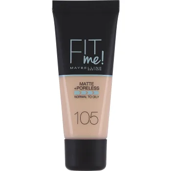 Foundation Fit me Matte &amp; Poreless Natural Ivory 105 30ml Maybelline.