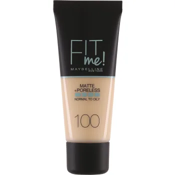 Foundation Fit Me Matte &amp; Poreless Warm Ivory 100 30ml Maybelline.