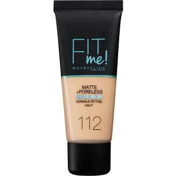 Foundation Fit Me Matte &amp; Poreless Soft Beige 112 30ml Maybelline.