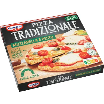 Pizza Tradizionale Mozzarella &amp; pesto 385g Dr. Oetker.