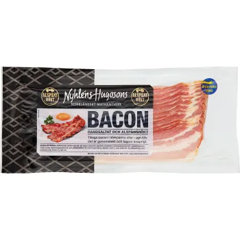 Bacon Alspånsrökt ca 180g Nyhléns Hugosons.