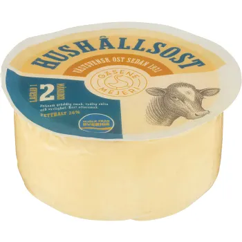 Hushållsost 26% ca 1kg Gäsene Mejeri.