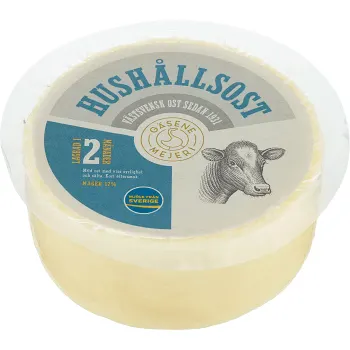 Hushållsost 17% ca 1000g Gäsene Mejeri.