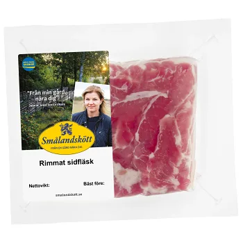 Sidfläsk Färskt Rimmat i bit ca 800g Smålandskött.