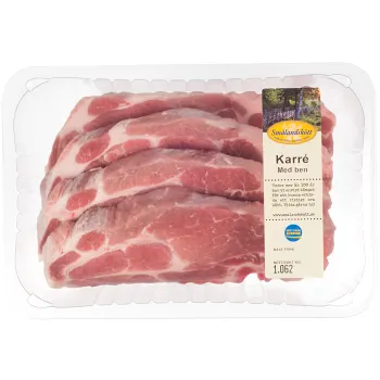 Karré Färsk skivad med ben ca 900g Smålandskött.
