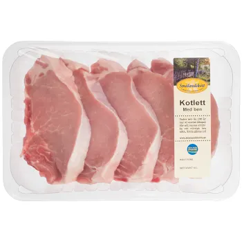 Kotlett Färsk skivad med ben ca 900g Smålandskött.