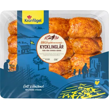 Kycklinglår BBQ kryddmarinerade ca 1,8kg Kronfågel.