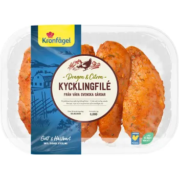 Kycklingfilé BBQ dragon &amp; citron ca 700g Kronfågel.