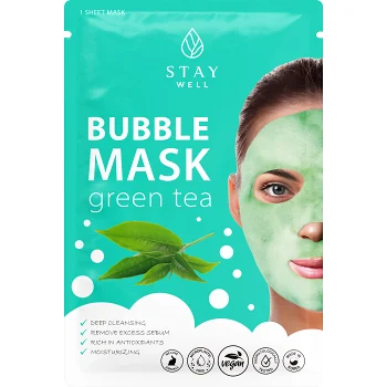 Ansiktsmask Bubble Mask Green Tea 1-p Stay Well.