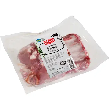 Revben av gris, tjocka knäckta ca 825g Scan.