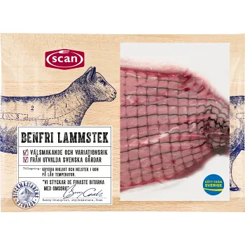 Lammstek Färsk benfri ca 765g Scan.