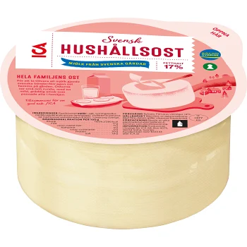 Hushållsost Mild 17% ca 1,1kg ICA.