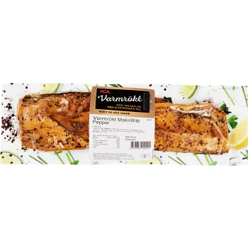 Makrillfilé varmrökt peppar ca 195g ICA.