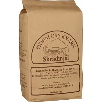 Skrädmjöl Fullkorn 1kg Stöpafors Kvarn.